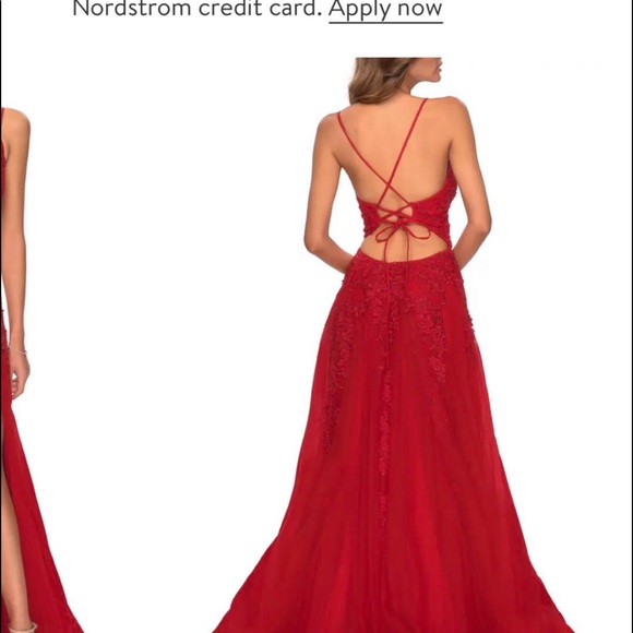 La Femme Sleeveless Strappy Back Gown - Picture 2 of 4